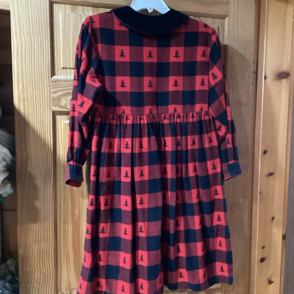 Lands End Vintage Girls dress with cute tree print - size 12